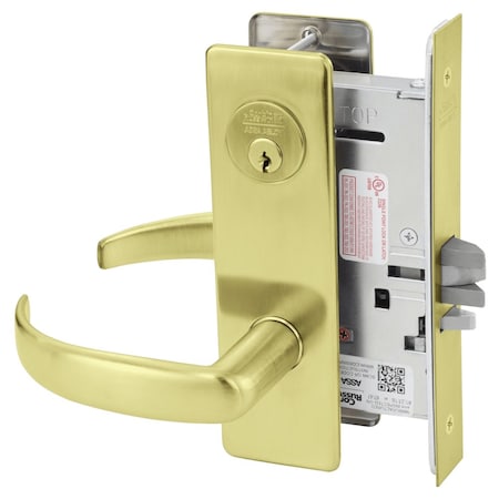 Corbin Russwin Storeroom or Closet Mortise Lock, PS Lever, M Escutcheon, Satin Brass ML2057 PSM 606